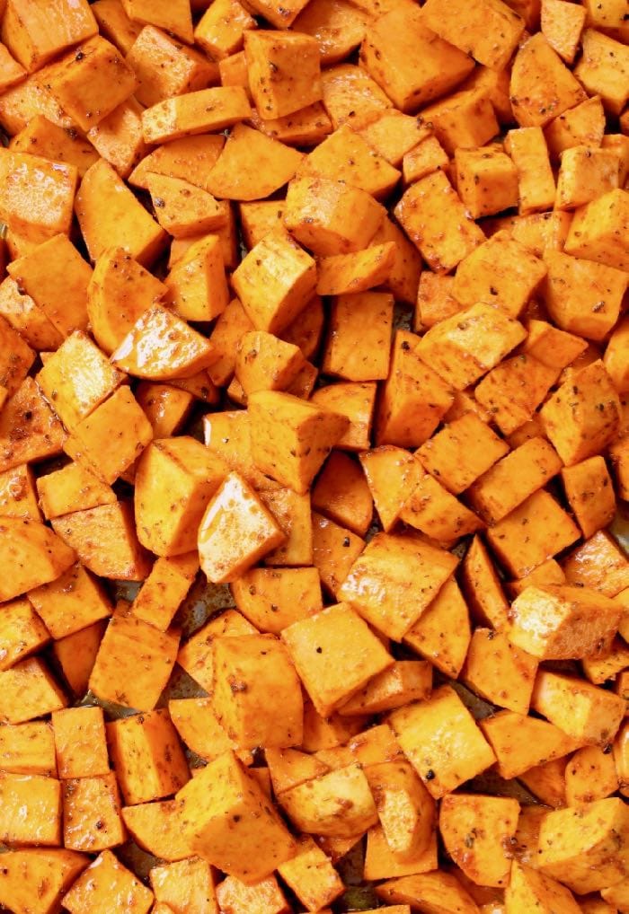 Sweet Potato Cubes for Roasting