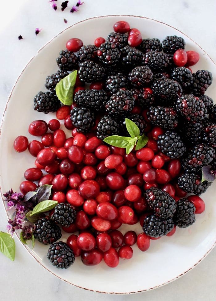 The Best Vegan Balsamic Cranberry Sauce Recipe with Blackberries, Orange and Rosemary
