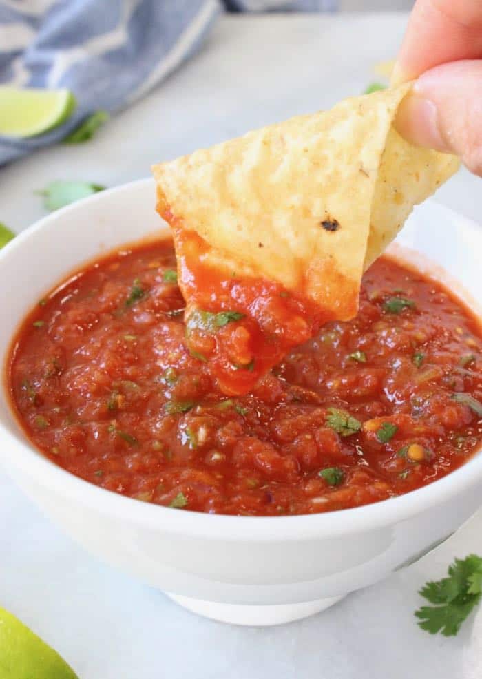 the Best Homemade Red Salsa with Chips