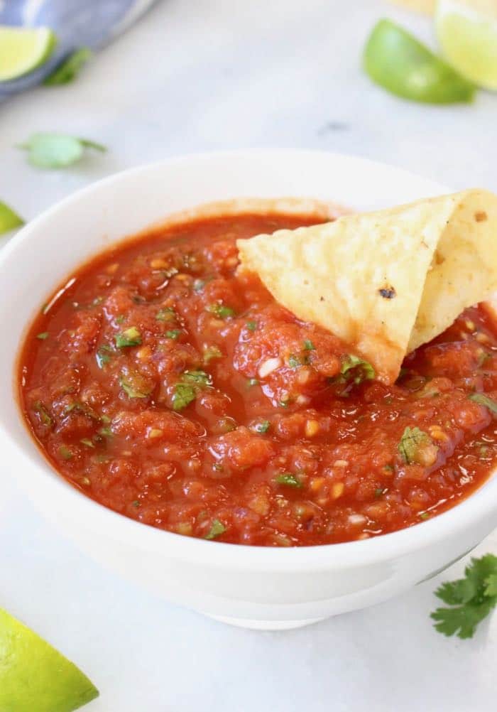 The best homemade salsa recipe ever. Plant-based vegan and healthy!