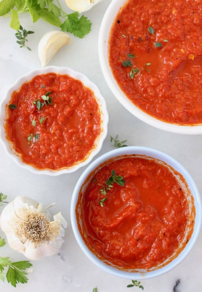 Vegan Roasted Red Pepper Dipping Sauce