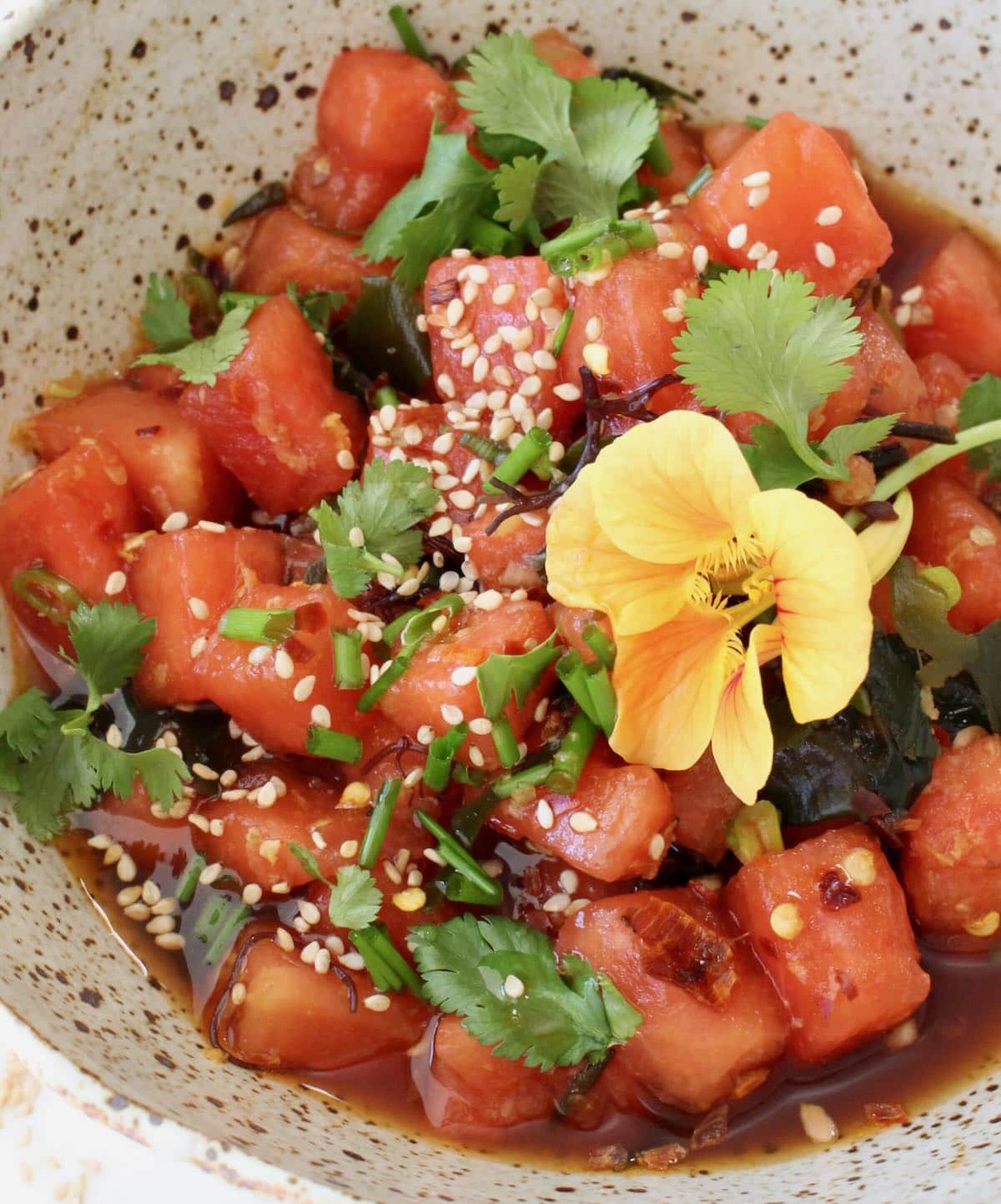 Vegan Poke Bowl (Watermelon Tuna)