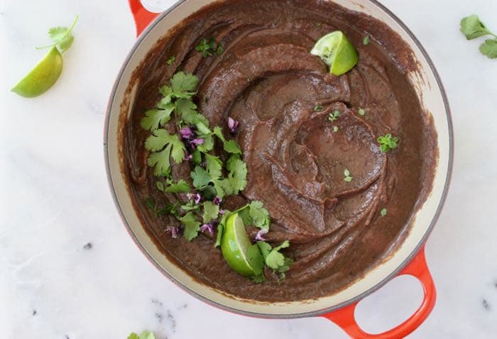 Creamy Black Beans with Cilantro and Lime -Vegan WFPB