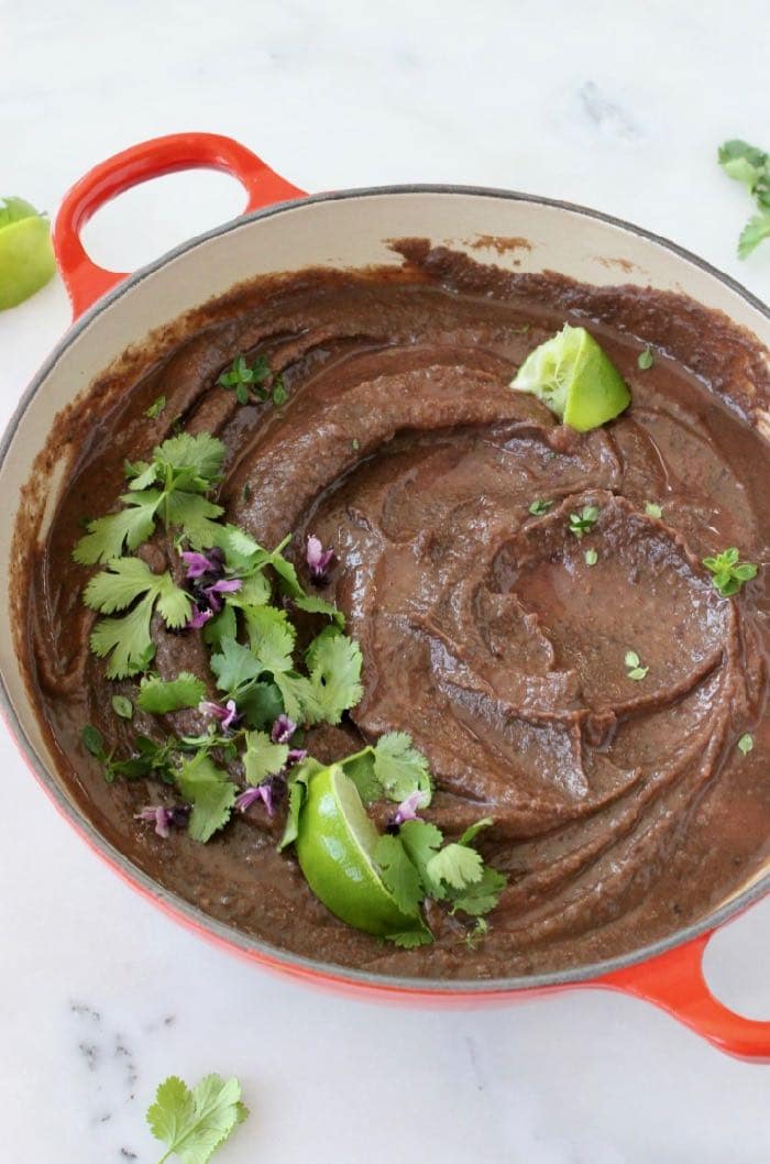 Creamy Black Beans with Cilantro and Lime -Vegan WFPB