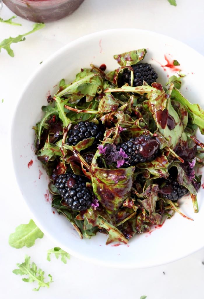 Italian blackberry balsamic vinaigrette recipe, oil-free vegan wfpb