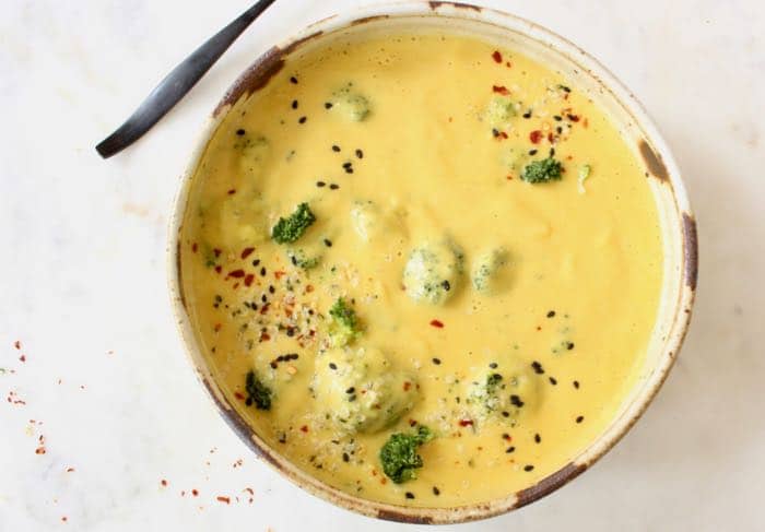 Creamy Vegan Broccoli Potato Soup - WFPB No Oil
