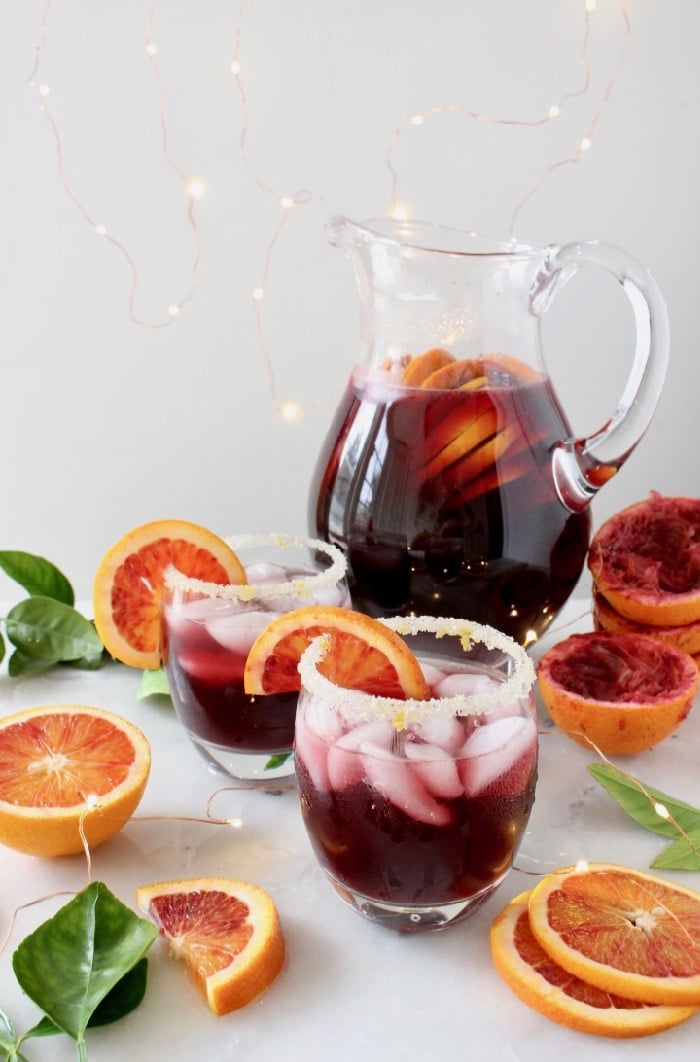 Sparkling Red Blood Orange Sangria—the perfectly festive wintertime drink.