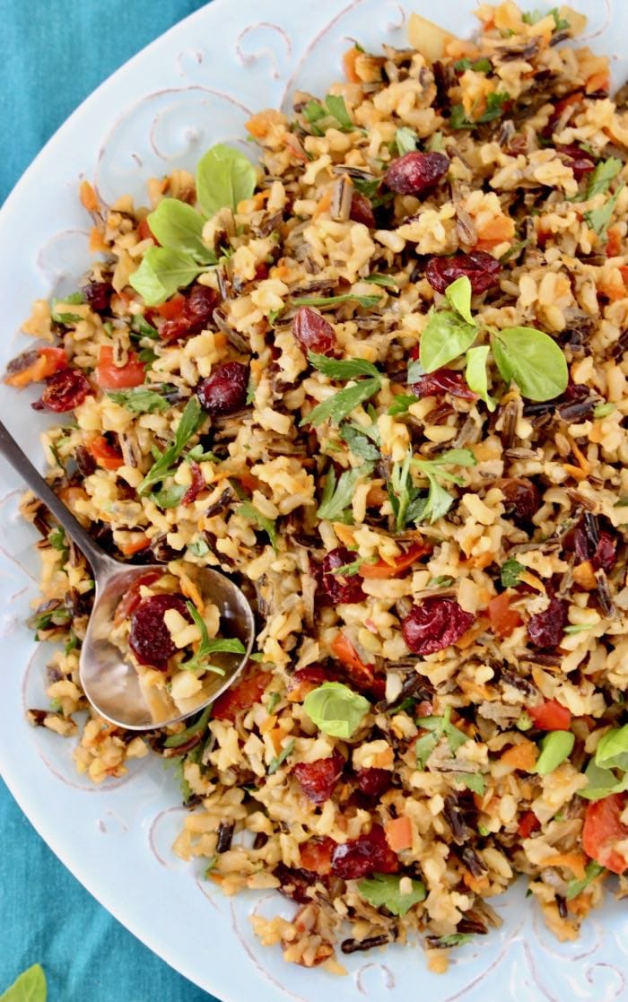 Thanksgiving Wild Rice Pilaf Recipe with Cranberries and Leeks