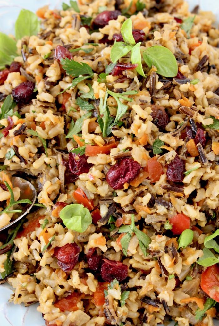 Thanksgiving Wild Rice Recipe with Cranberries and Leeks