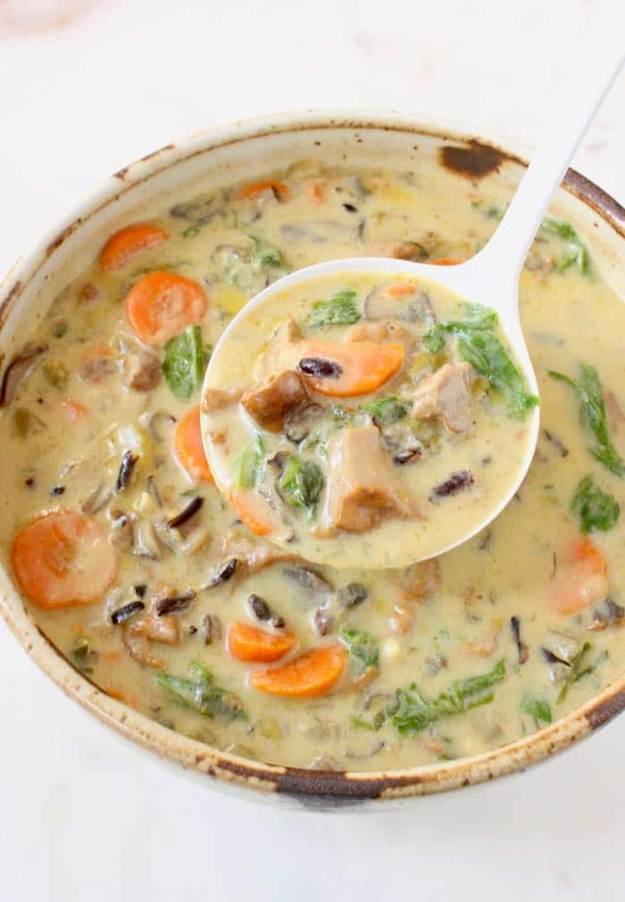 Vegan Wild Rice Soup with Wild Chanterelle Mushrooms(2)