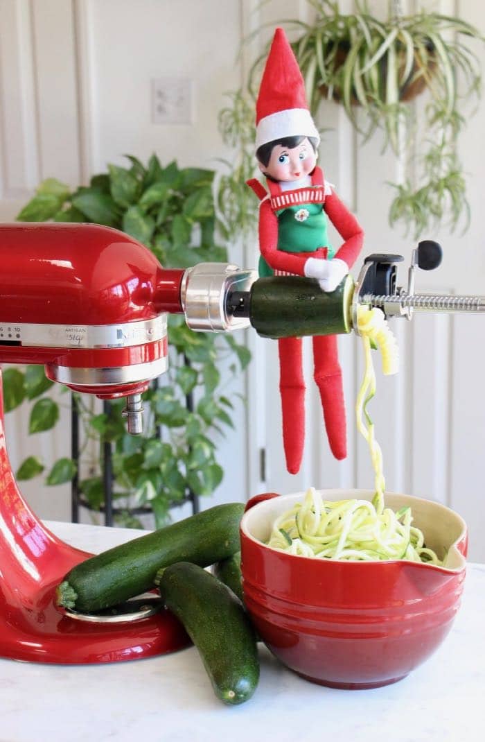 Easy & Funny Elf on the Shelf Ideas 2018 - Elf Making Zoodles