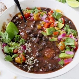 Healthy Vegan Black Bean Soup from Scratch