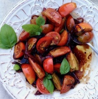 Balsamic Tomatoes with Onion and Basil