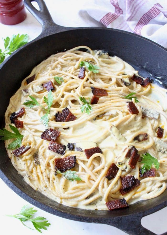 Homemade Spaghetti Carbonara ~ Vegan