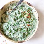 Healthy vegan creamed spinach
