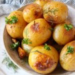 Whole Garlic Rosemary Roasted Potatoes
