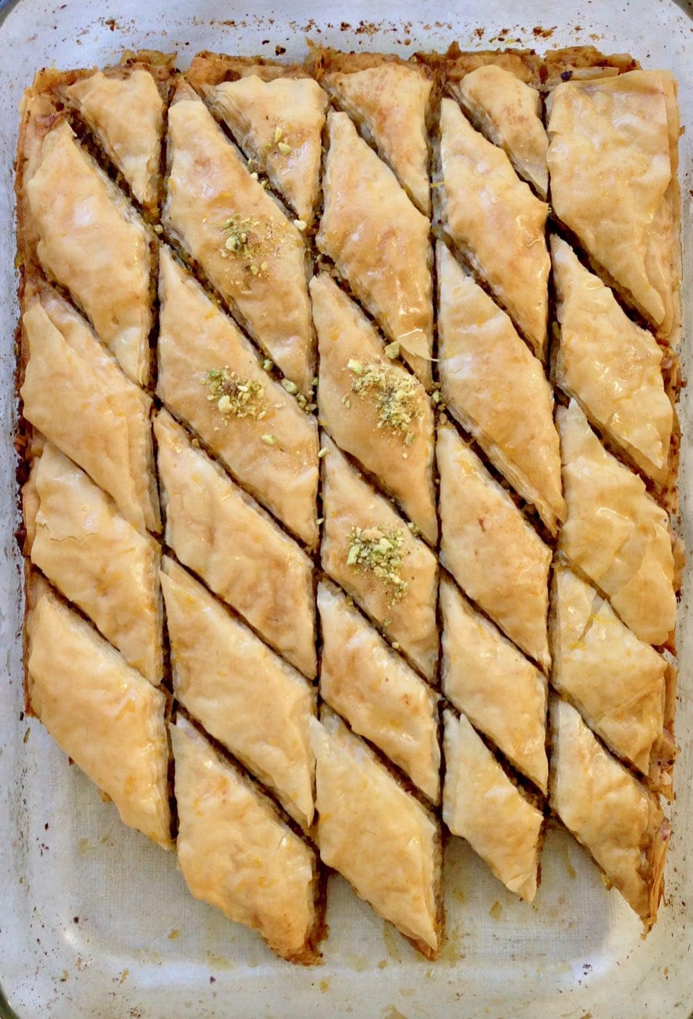How to cut Baklava diamonds and squares