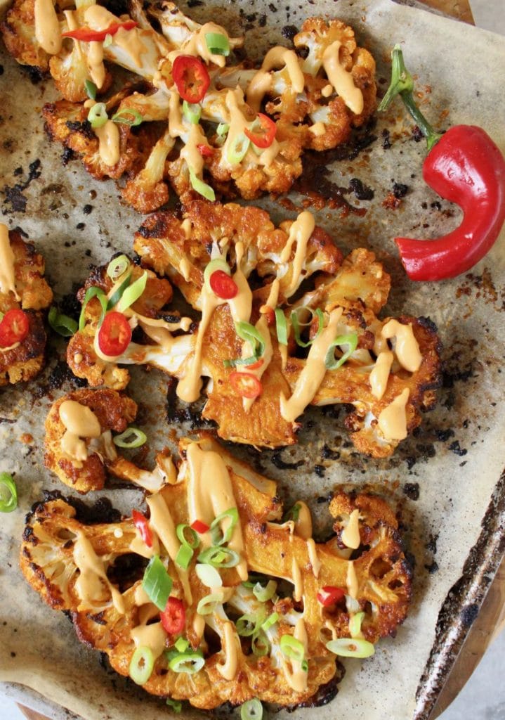 Vegan Roasted Cauliflower Steaks Recipe • Veggie Society