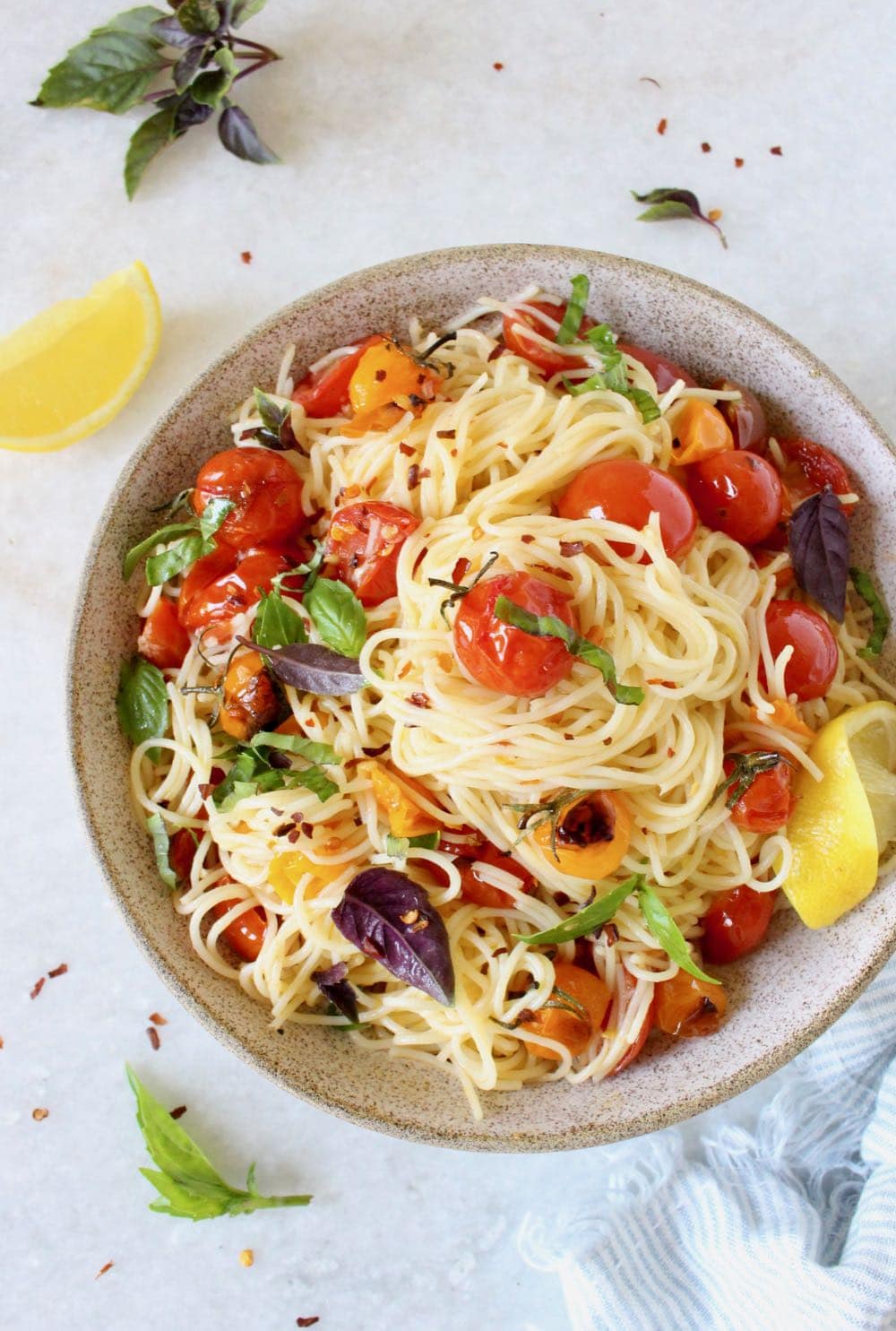 tomato basil pasta bowl