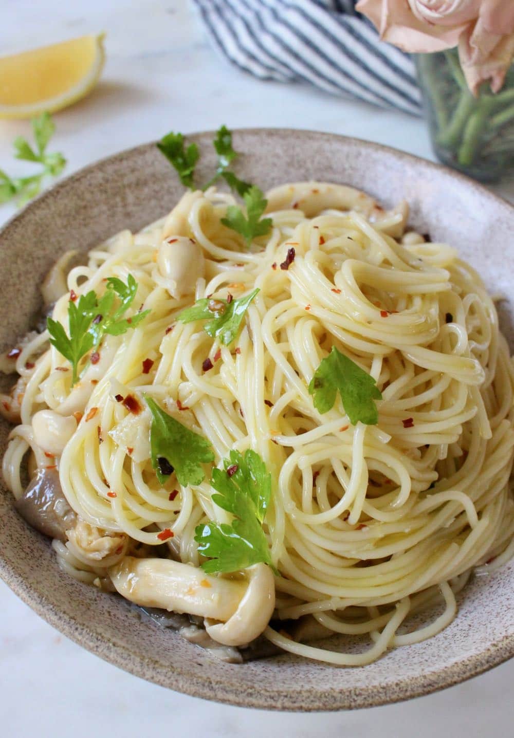 Vegan Garlic and Oil Pasta