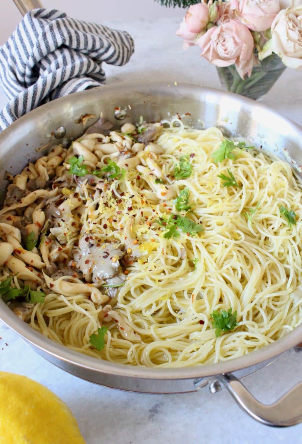 Vegan Spaghetti Vongole / Aglio e Olio Pasta