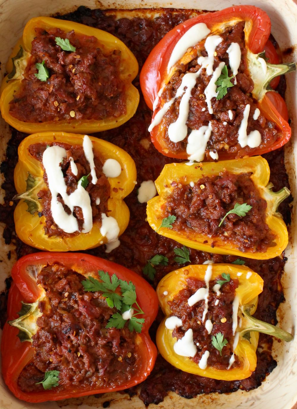 vegan Italian stuffed peppers