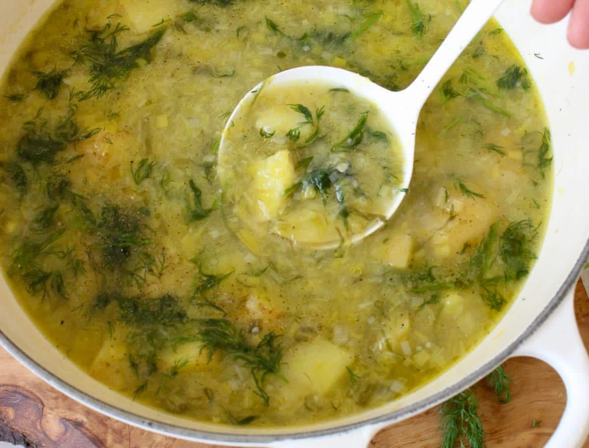 chunky potato leek soup