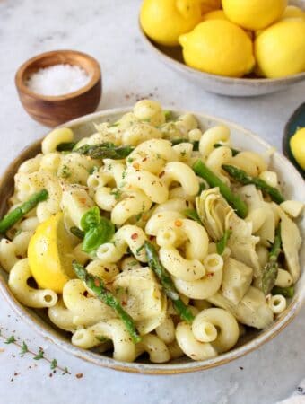 lemon artichoke pasta salad