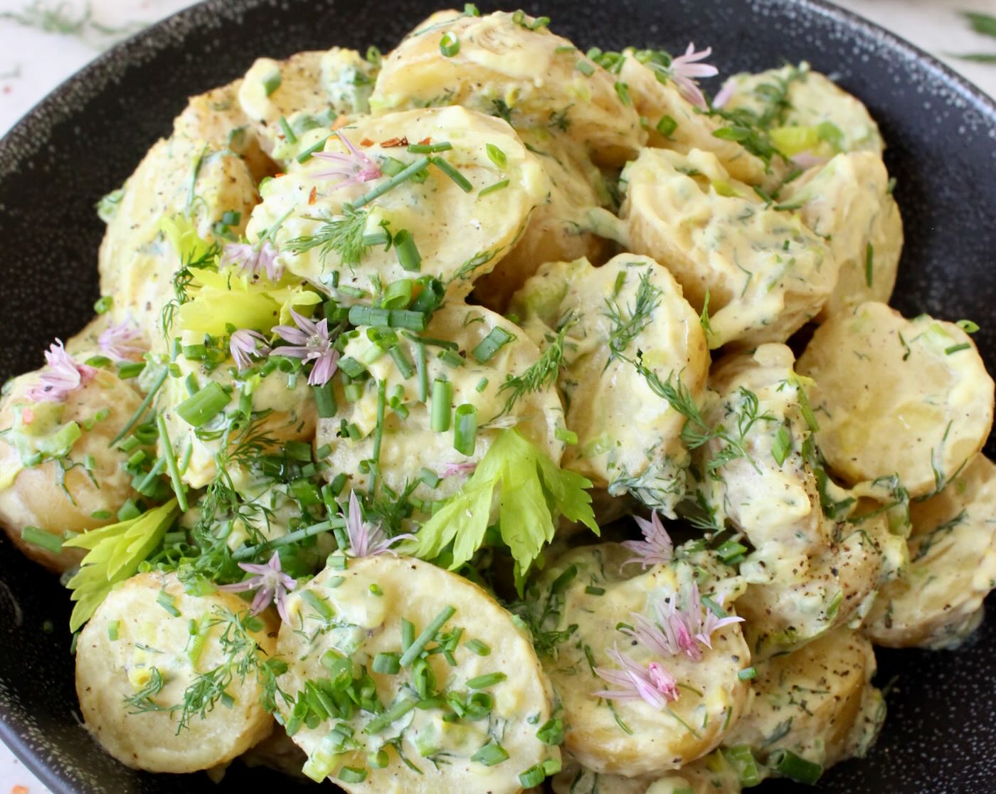 vegan potato salad with dill