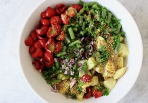 Mediterranean Potato Salad Ingredients