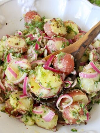 herbed warm potato salad with red potatoes