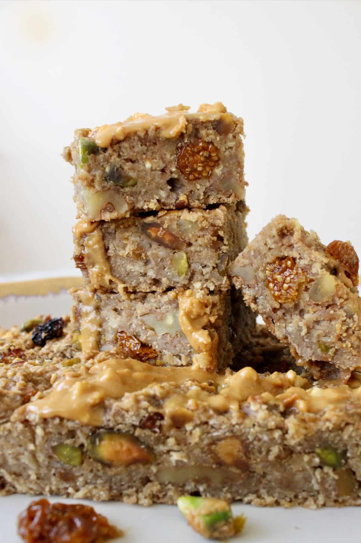 oatmeal bars with nuts and dried fruit